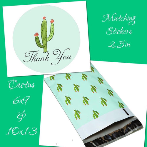 Cactus Poly Mailer and Sticker Collection