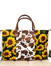 Sunflower and Brown Cow Weekender with Shoulder Strap