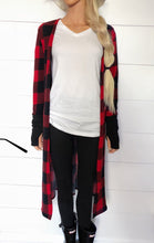 Buffalo Plaid Thumbhole Cardigan