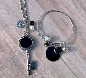 Blank Monogram Bracelet and Key Necklace (Sold Separate)