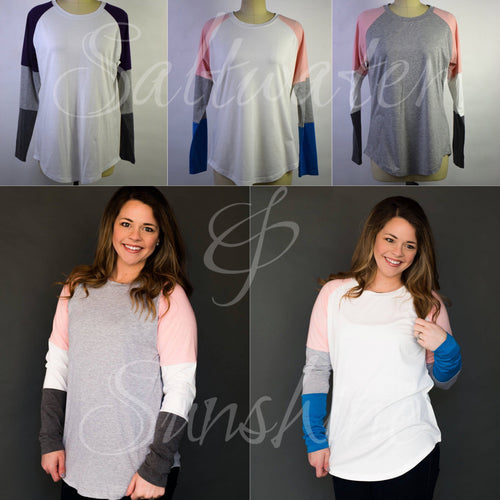 Color Block Long Sleeve Raglan