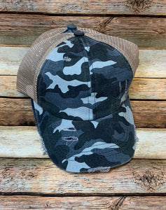 Criss Cross Distressed Pony Tail Caps (Authentic CC Brand)