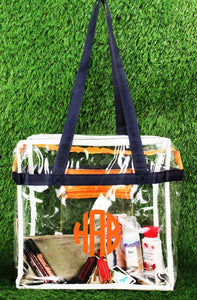 Clearance OUT NGIL Clear Stadium Tote Bags with Colored Trim FINAL SALE