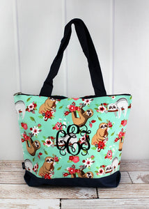 Canvas Tote Bag with Attached Coin Purse Collection (NGIL Brand)