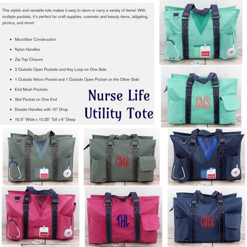 Navy Nurse Life NGIL Zippered Caddy Organizer Tote Bag